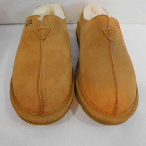 Ugg Neuman Chestnut Slippers Leather with Sheepskin Lining Mens Size 11 New - Picture 2 of 9